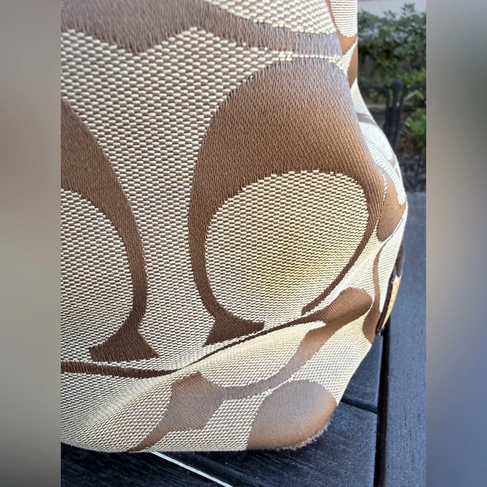 Coach Signature Stripe Kisslock Carryall - Picture 3 of 16